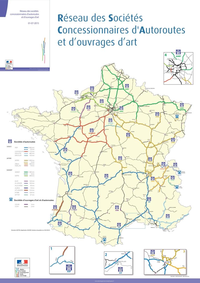 Carte de france des autoroutes 2014