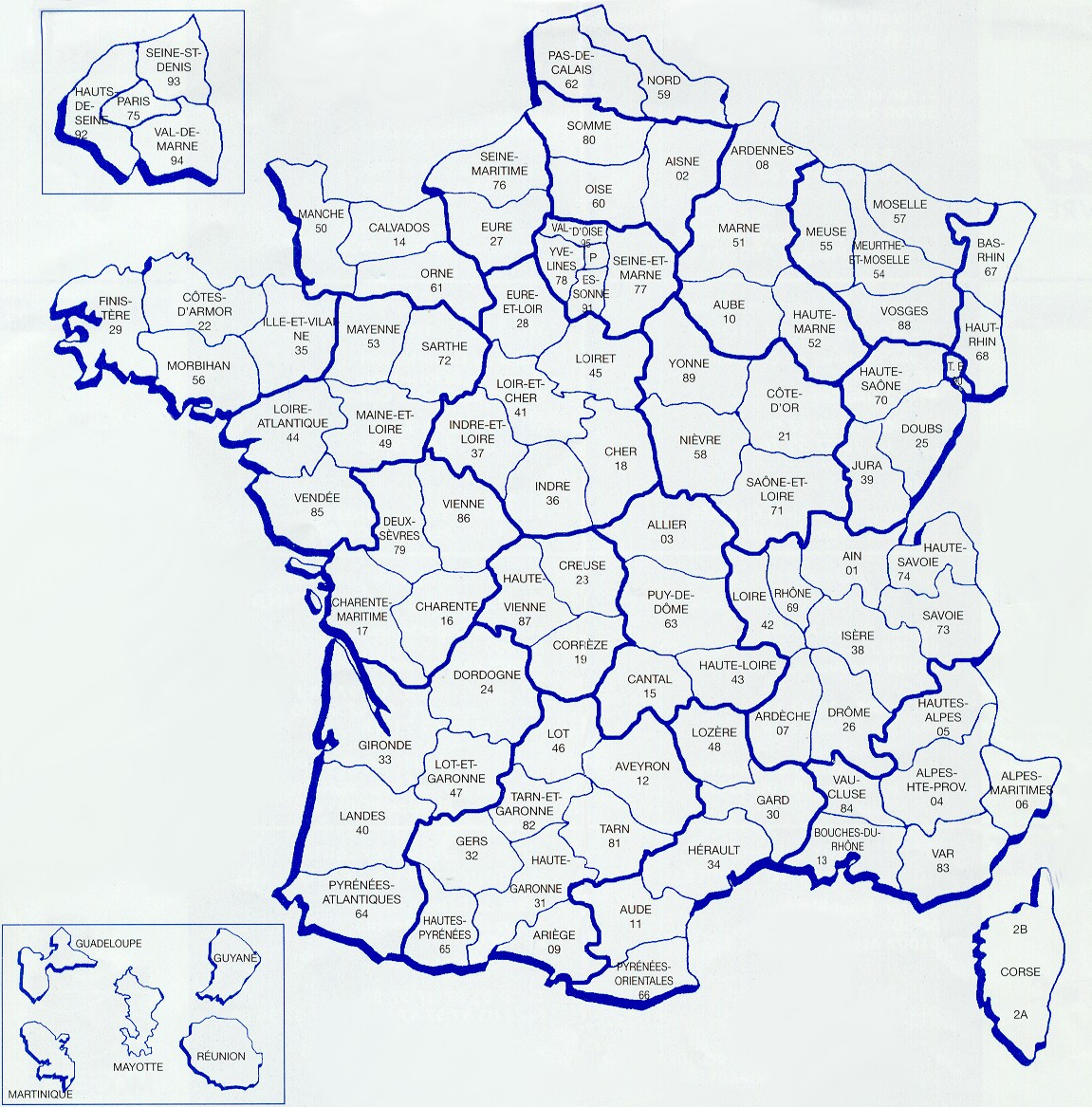 Carte de france avec les départements à imprimer