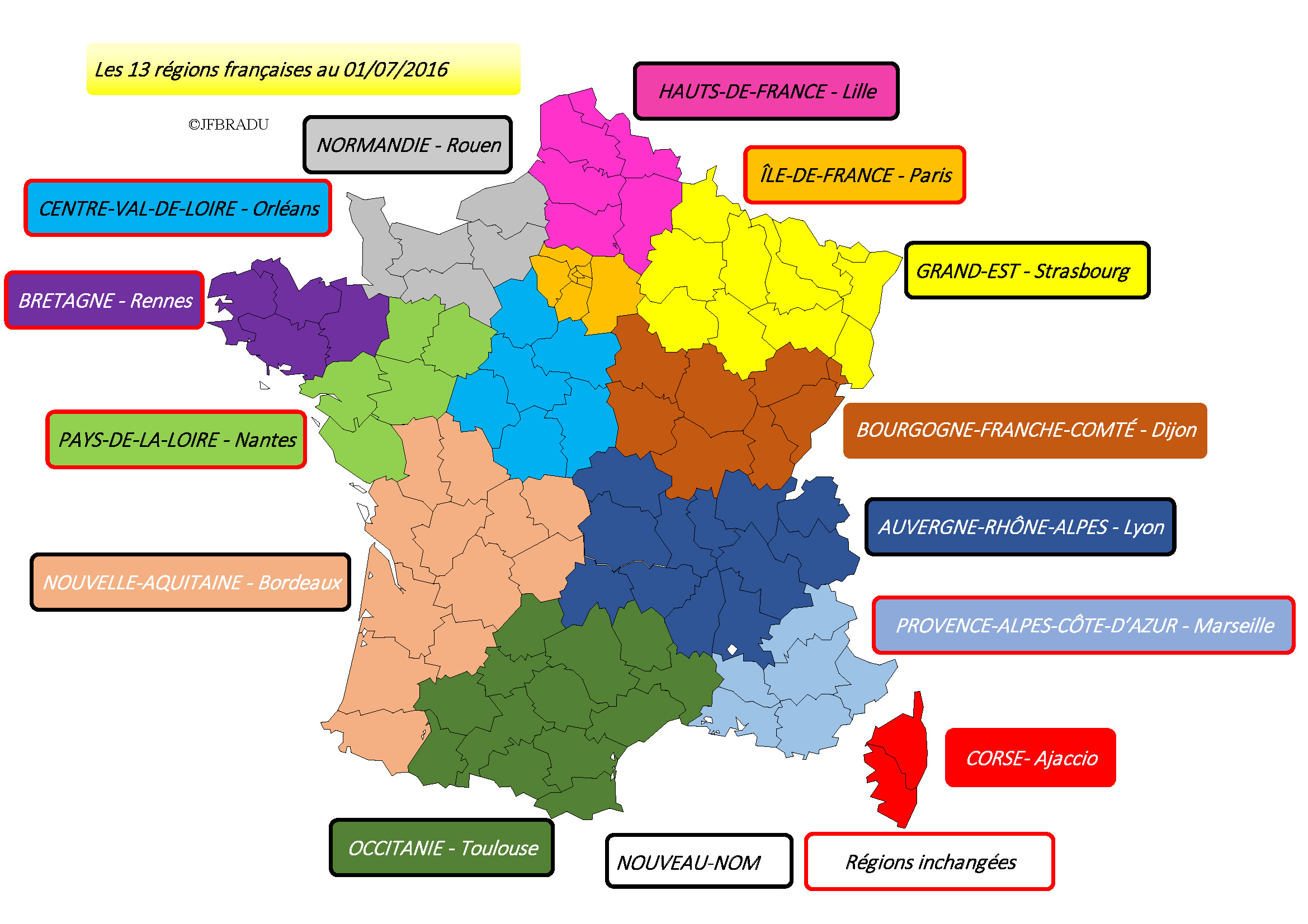 Carte de france départements modifiable