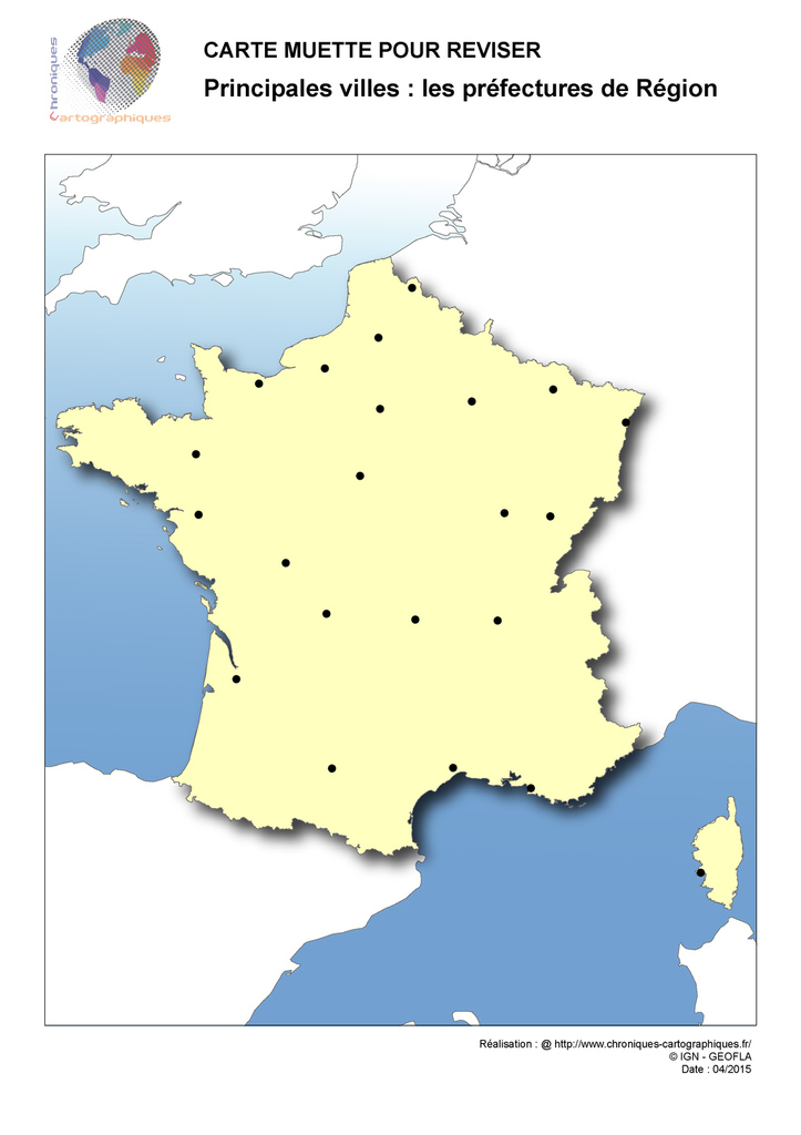 Carte de france départements et villes à imprimer