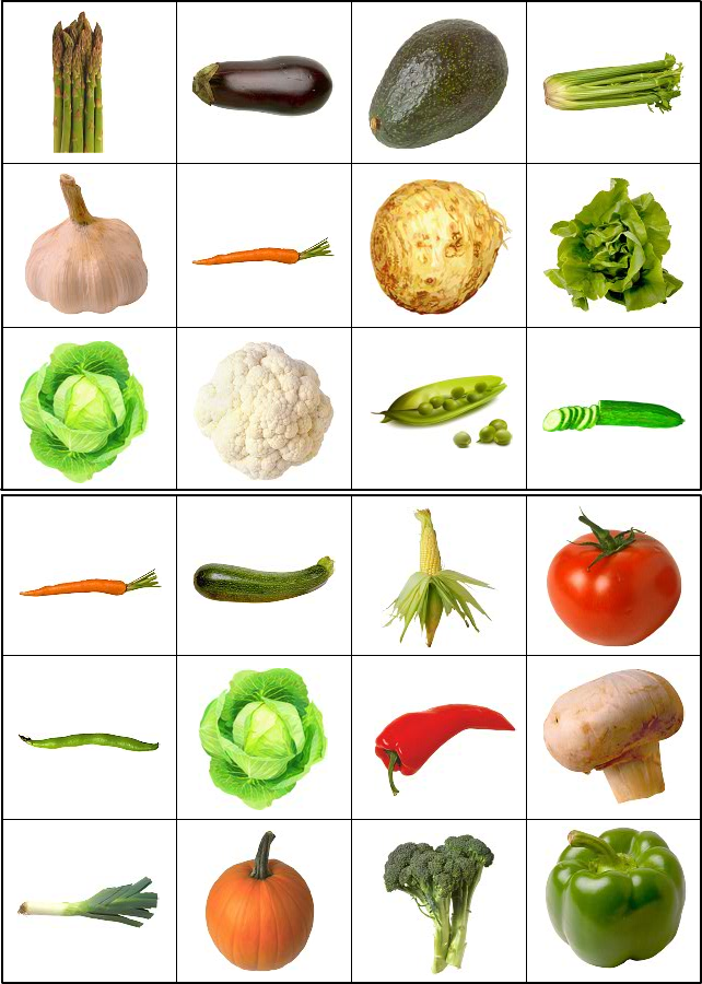 Imagier légumes à imprimer