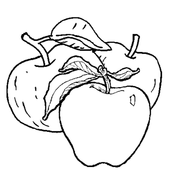 Image pomme à colorier