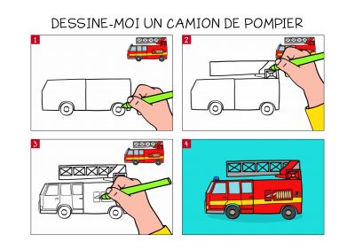 Camion de pompier a dessiner