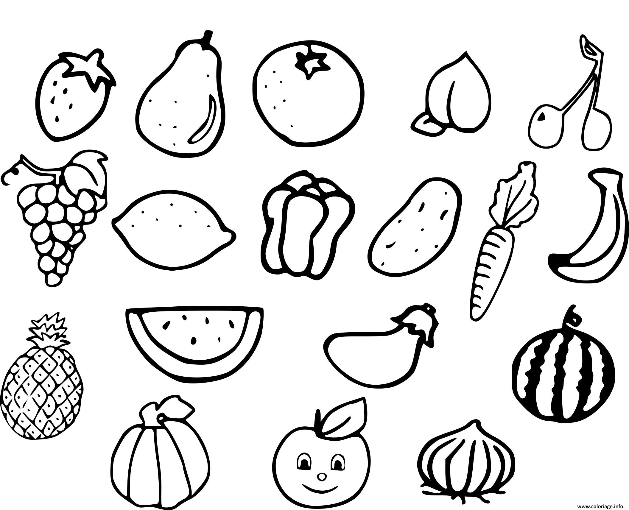 Image de légumes à colorier
