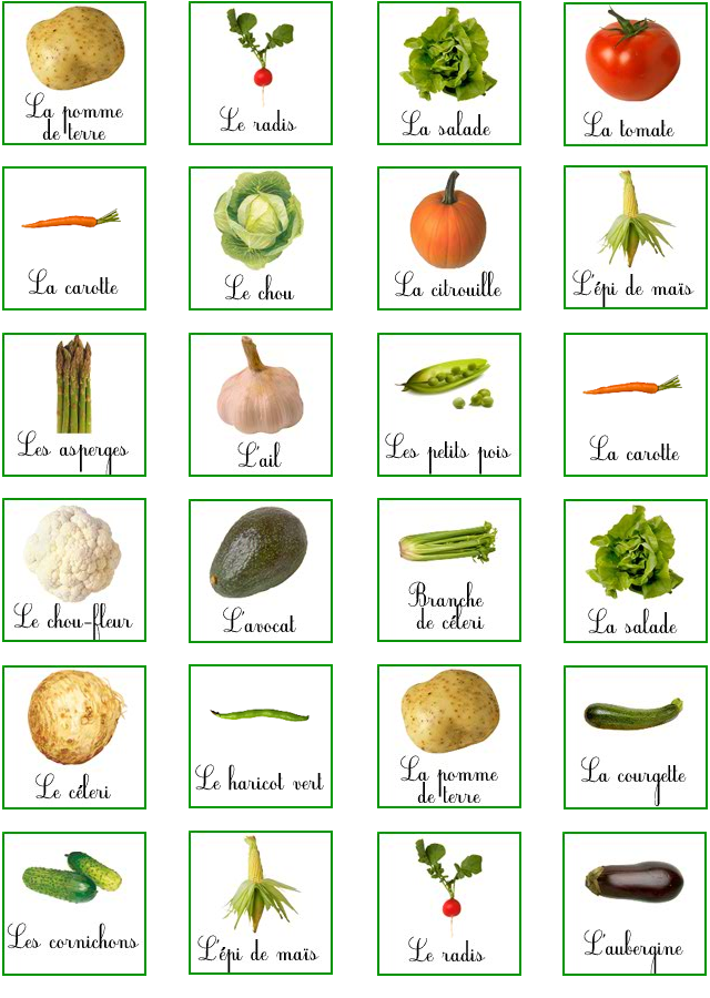 Images légumes à imprimer