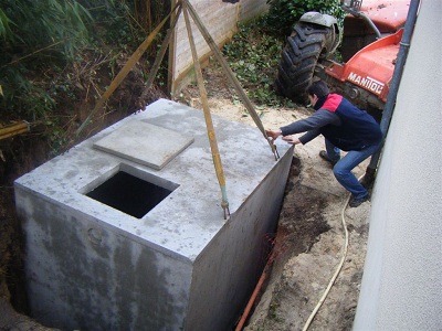 Cuve béton récupération eau de pluie belgique