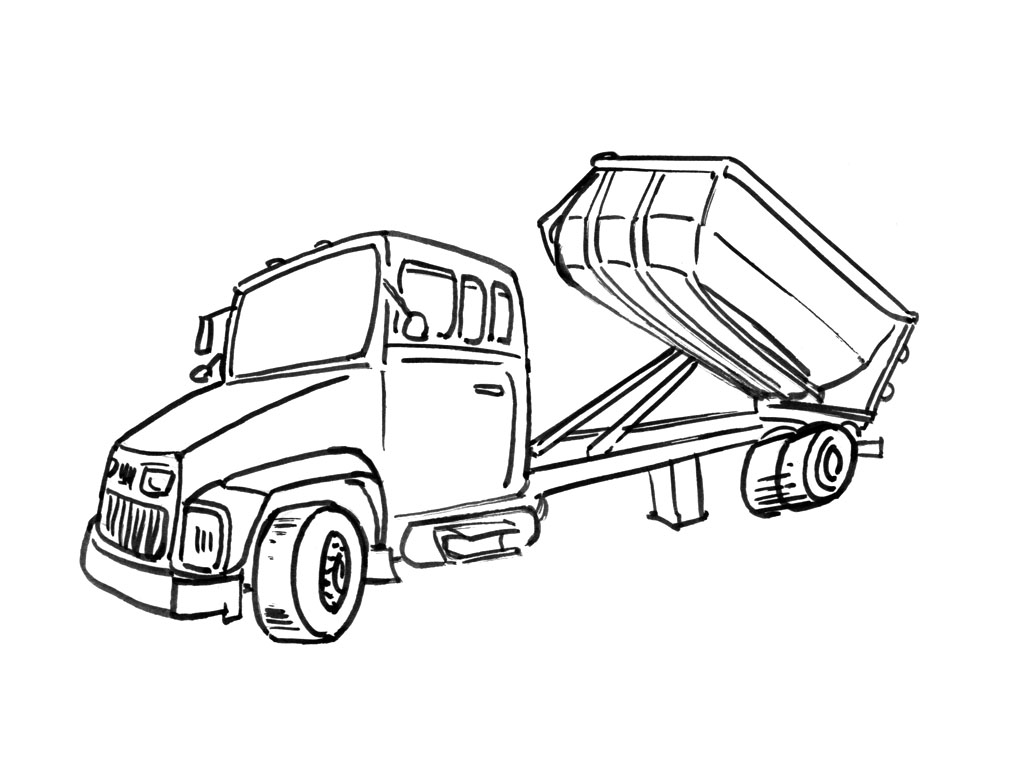 Camion benne coloriage