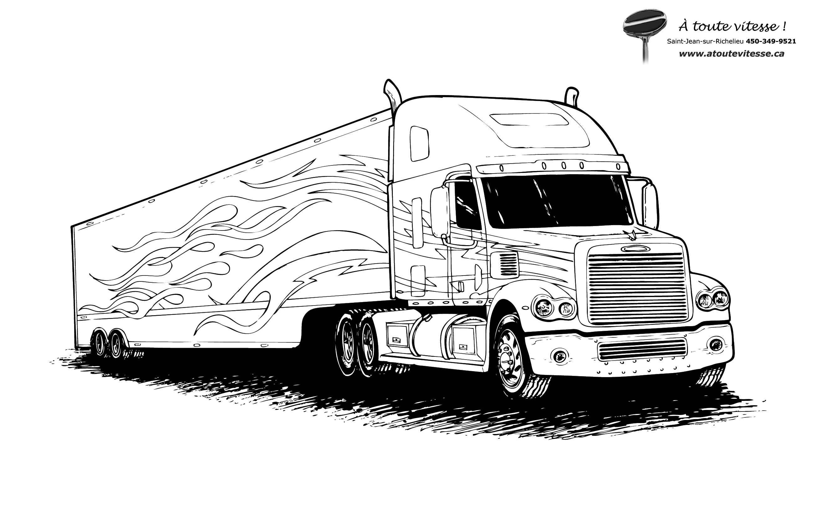 Coloriage de camion scania a imprimer