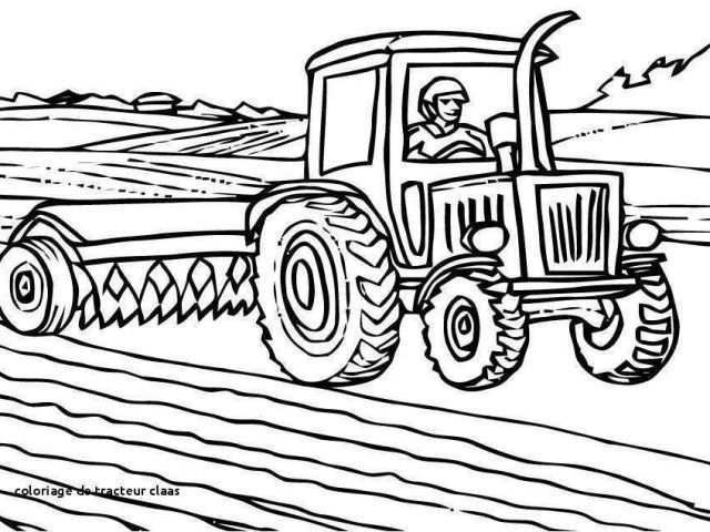 Tracteur avec remorque à colorier