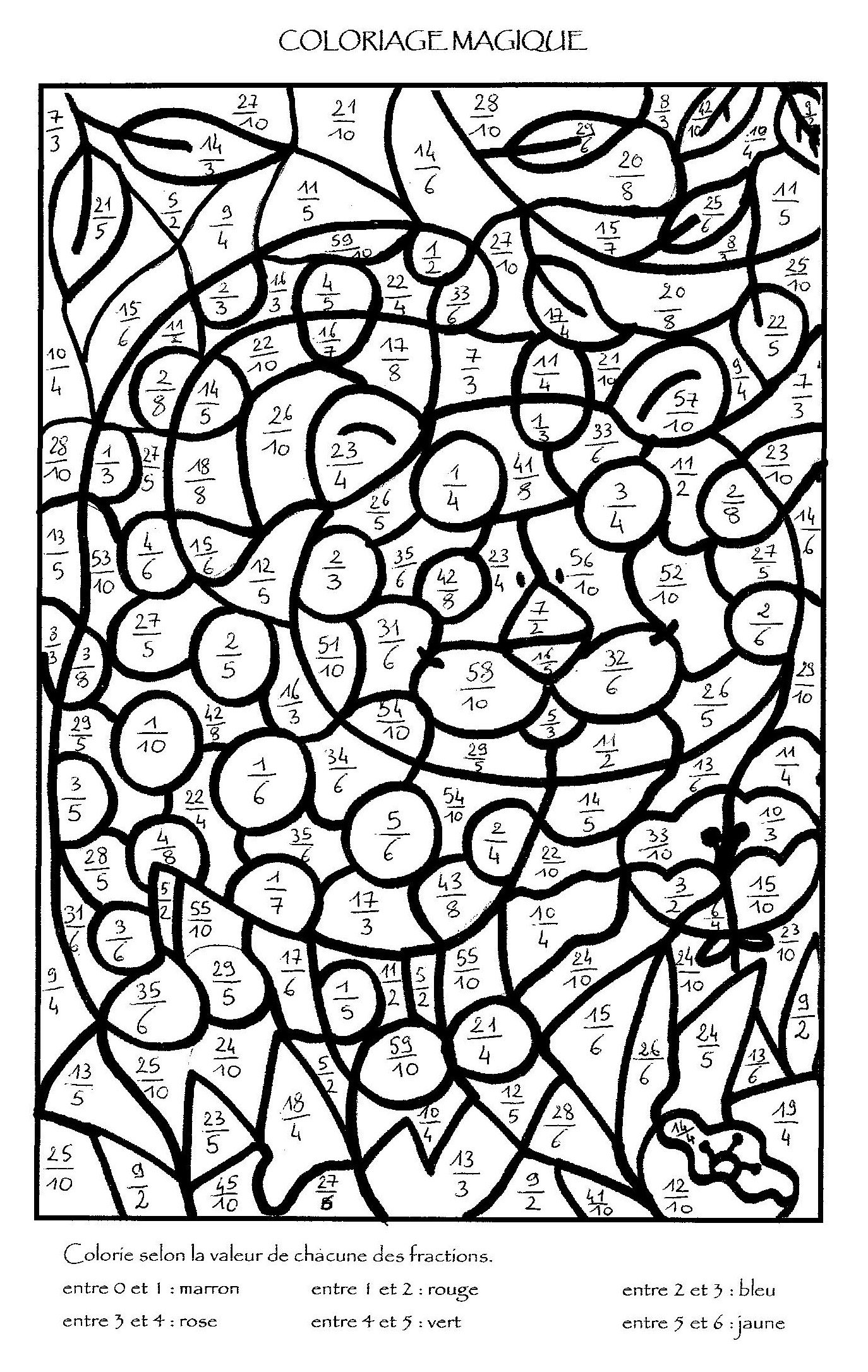 Coloriage magique ce2 numération