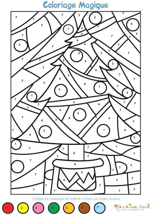 Coloriage magique noël cp