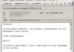 Exemple email professionnel anglais