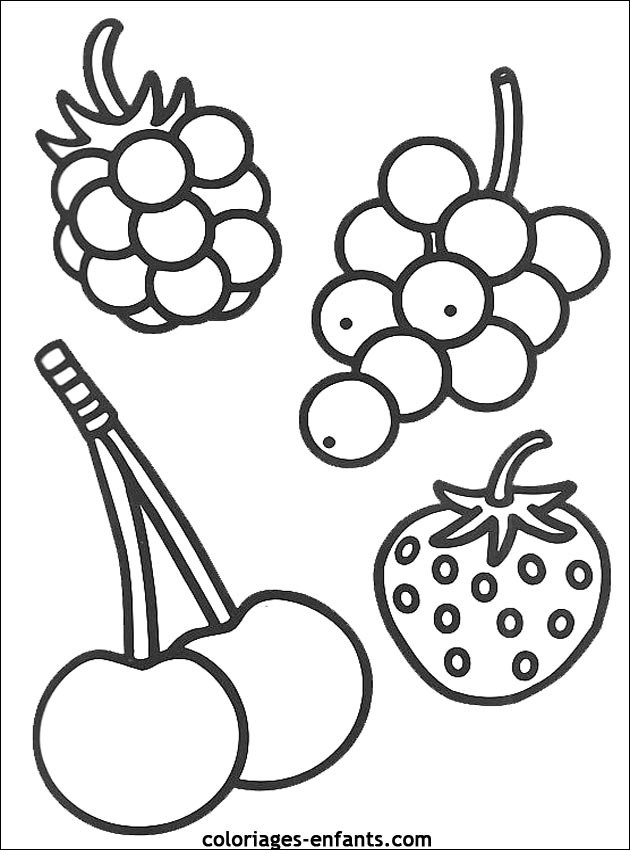 Image de fruits a colorier