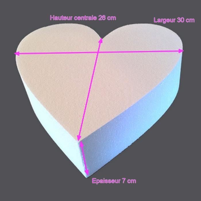 Coeur en polystyrène 30 cm