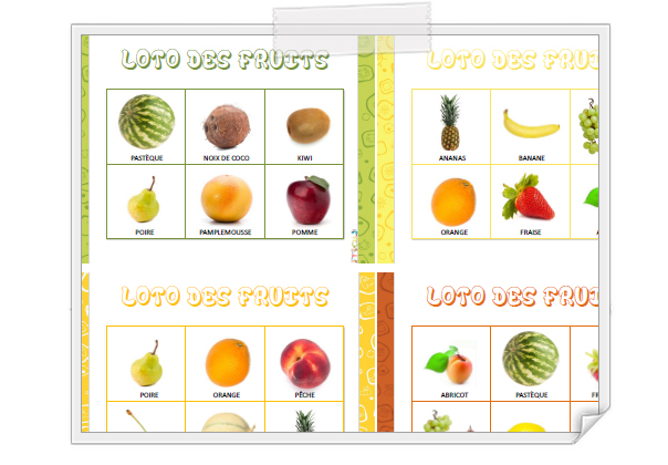 Image de fruits a imprimer