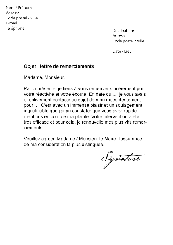 Modèle lettre invitation maire
