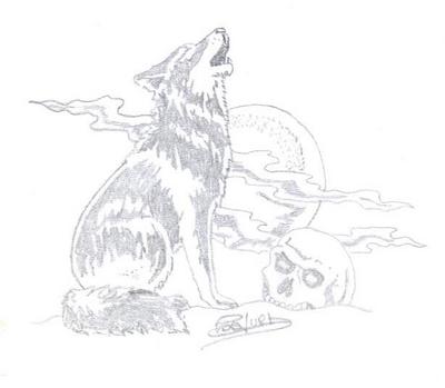 Dessin loup qui hurle