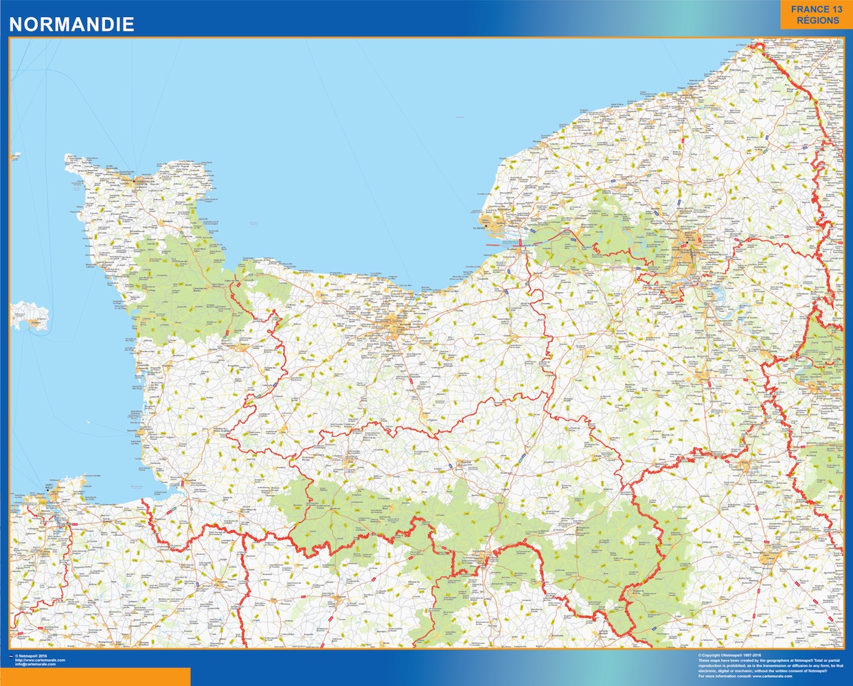 Carte détaillée normandie