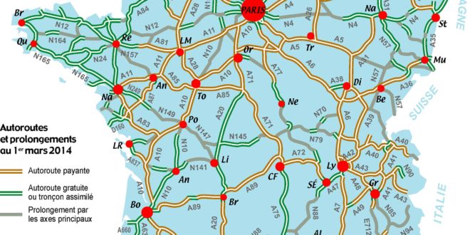 Carte des autoroute de france 2014
