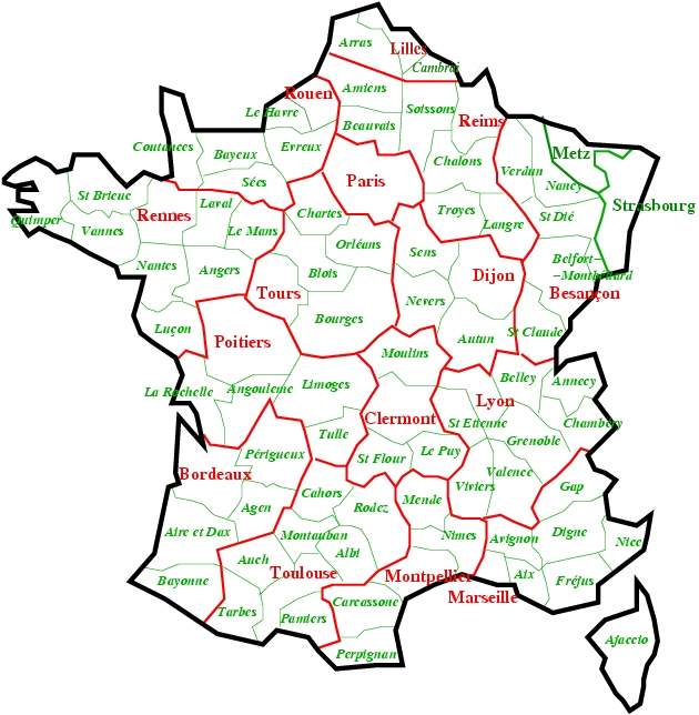 Carte de france avec départements et villes à imprimer