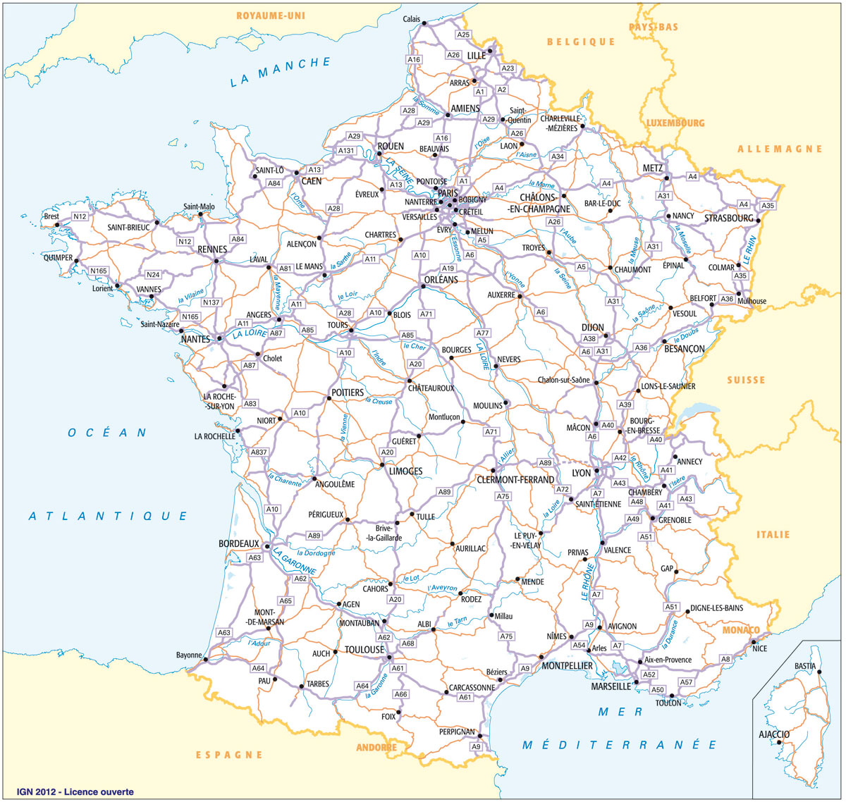 Carte france autoroutes michelin