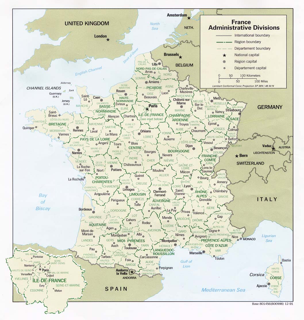 Mapa de france departement