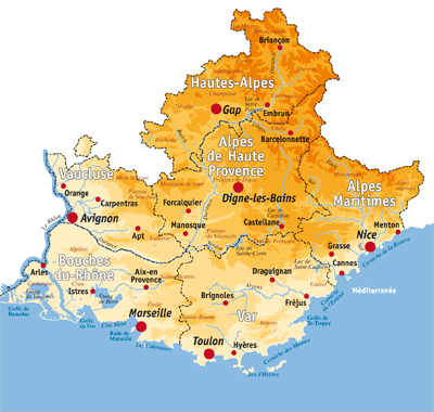 Carte détaillée paca