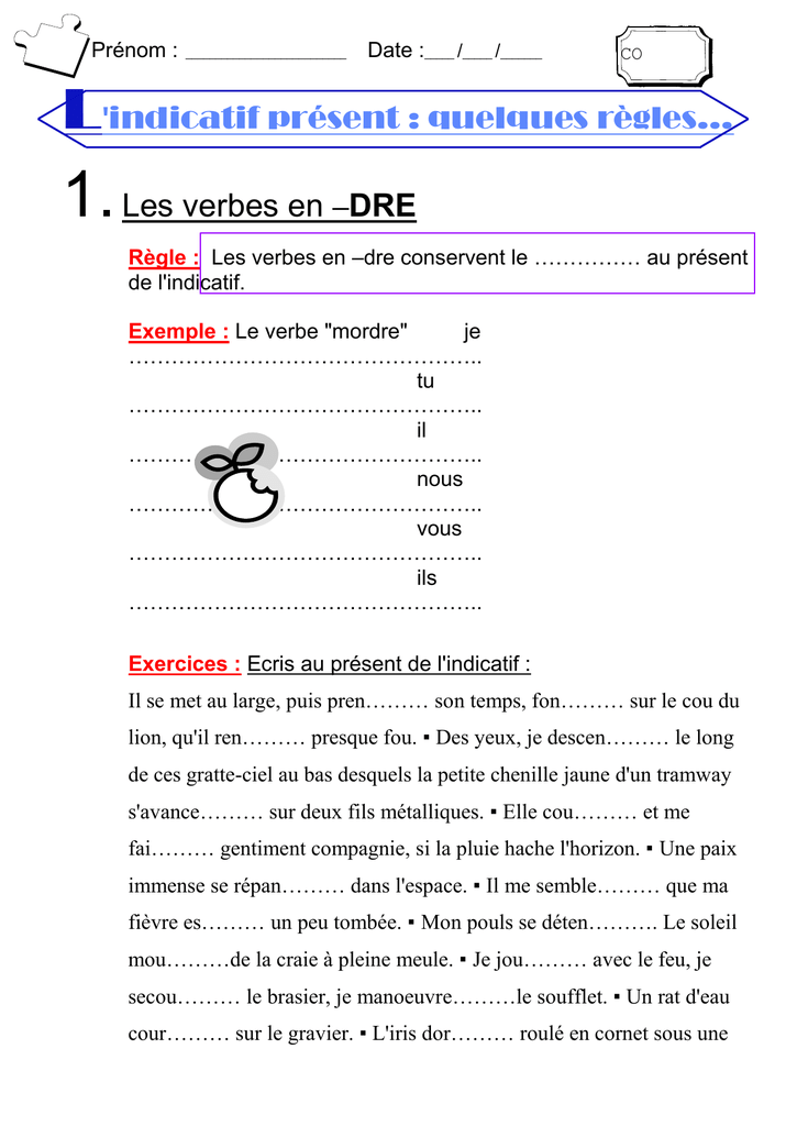 Verbe mordre a tout les temps