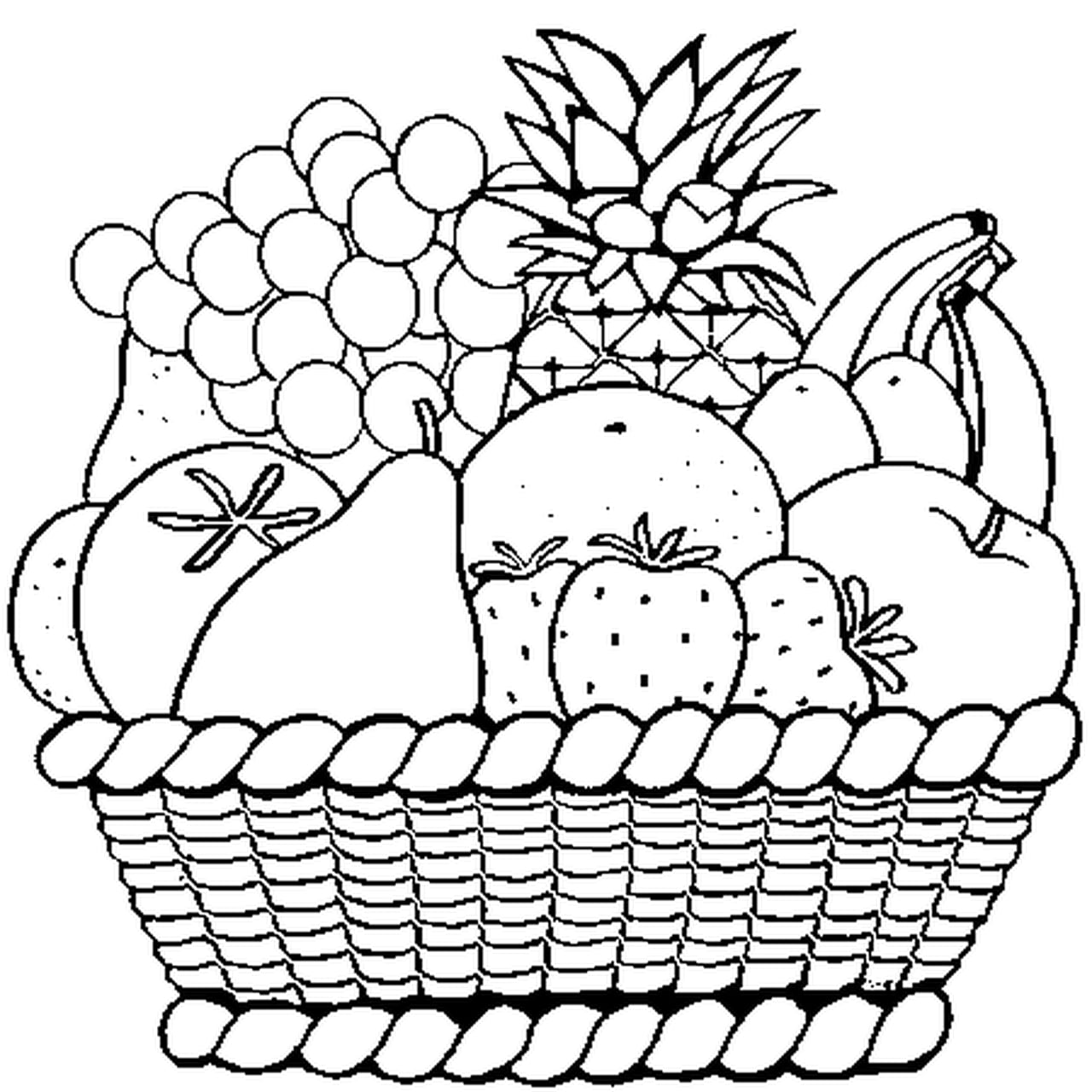 Dessin panier de fruits