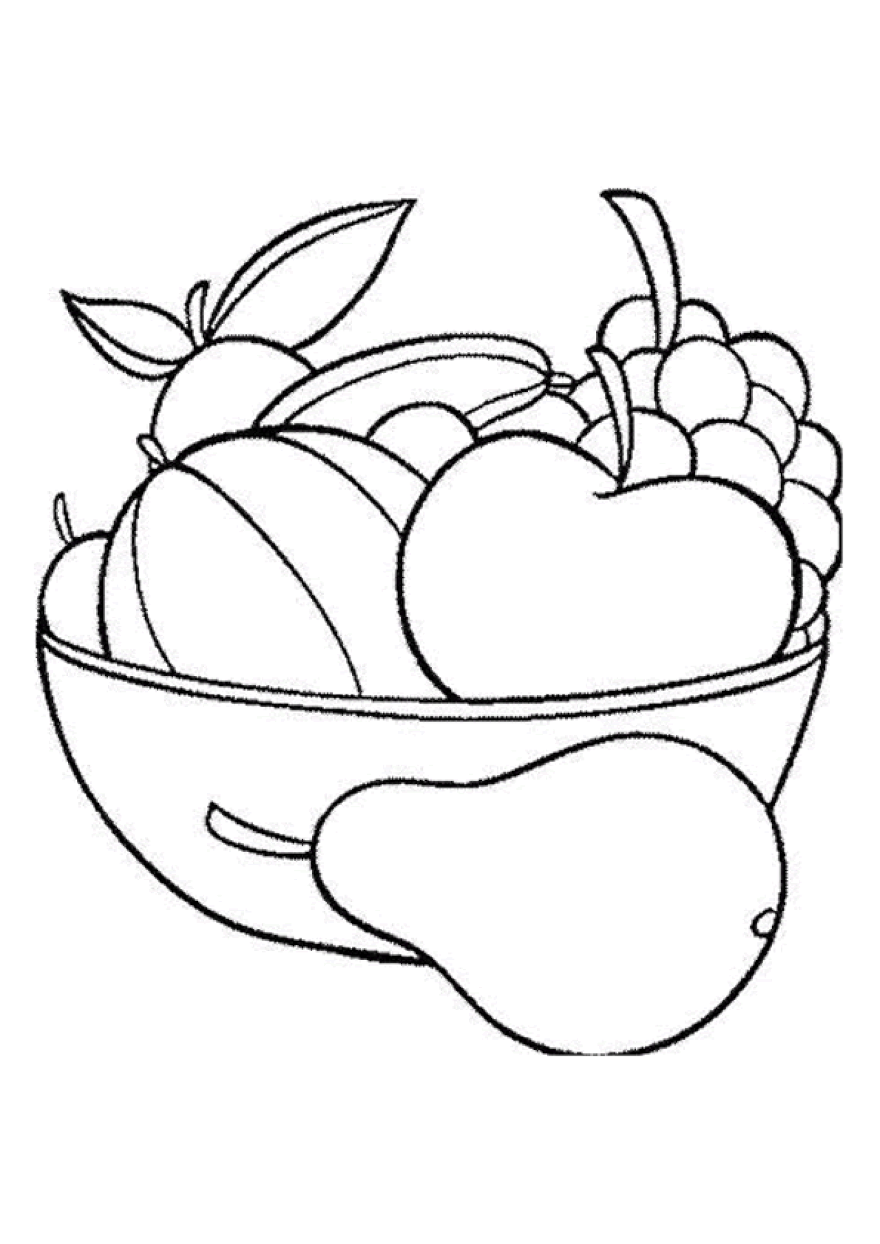 Dessin panier de fruits et légumes