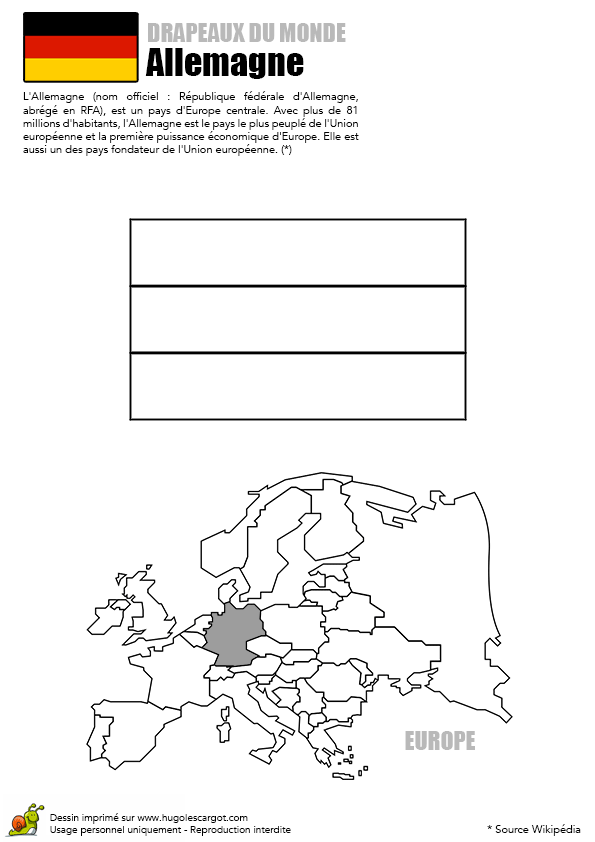 Drapeau européen à colorier