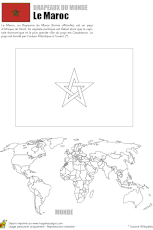 Drapeau maroc coloriage