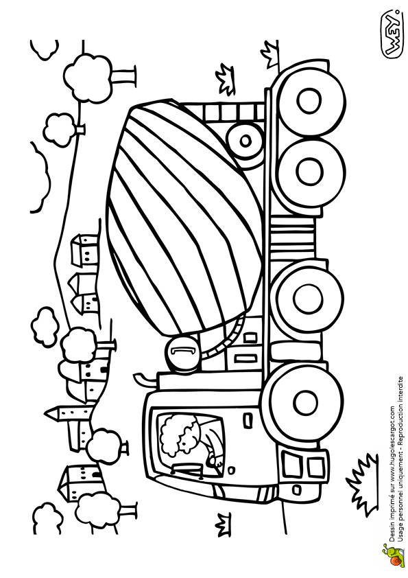 Coloriage camion de chantier