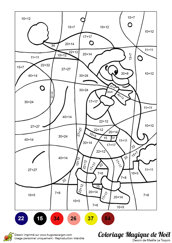 Coloriage magique noel cm1