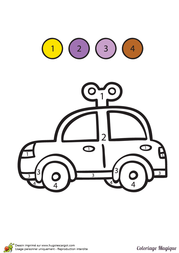 Coloriage magique voiture a imprimer