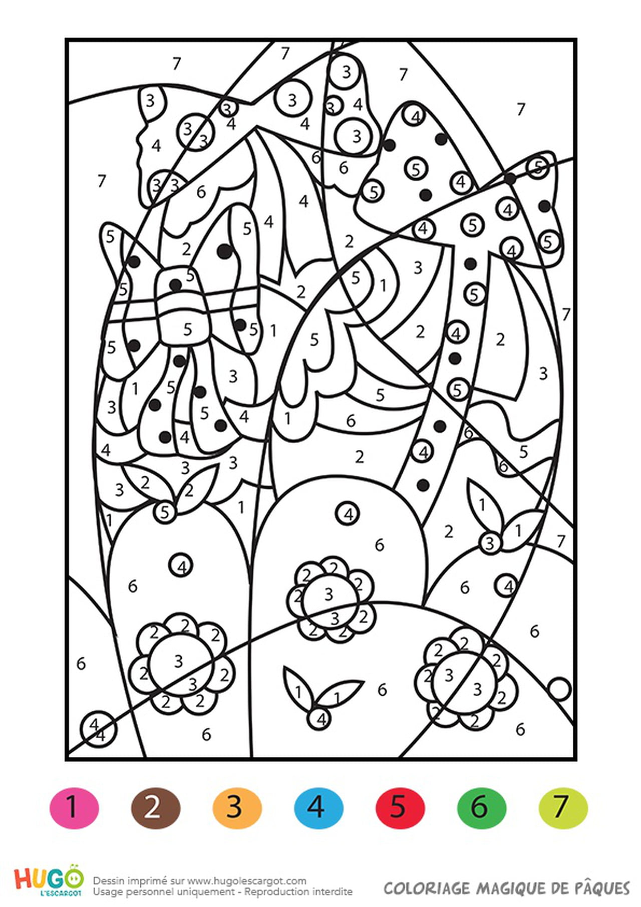 Coloriage magique cp paques