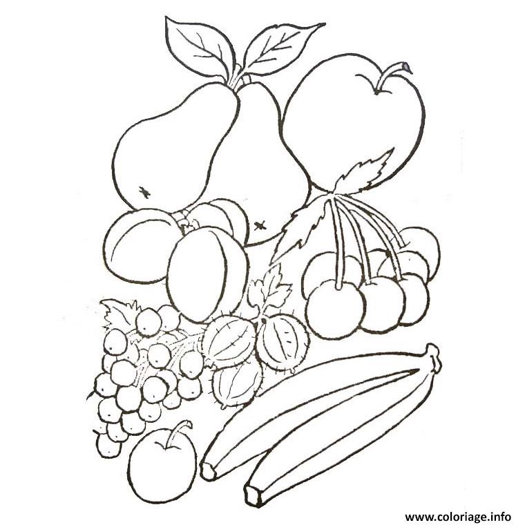 Dessin fruit et legume a colorier