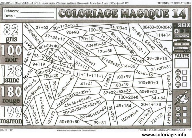 Coloriage addition ce2