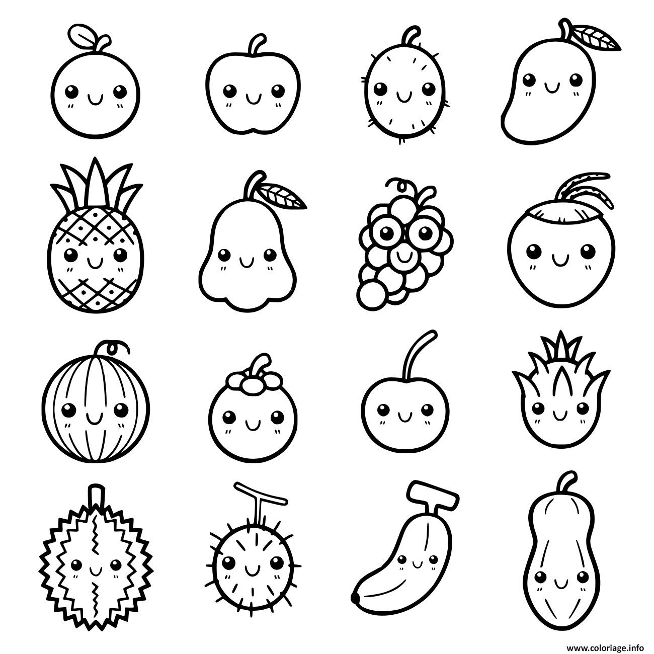 Dessin de fruits à imprimer gratuit