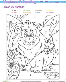Coloriage magique lion