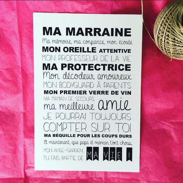 Texte marraine à sa filleule