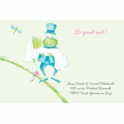 Faire part mariage grenouille