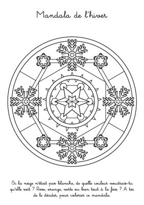 Coloriage mandala hiver