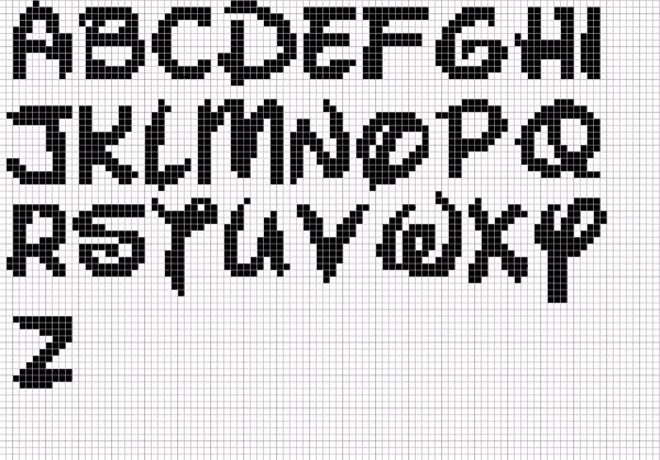 Alphabet point de croix disney