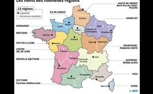 Carte officielle des nouvelles régions de france