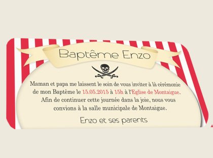 Texte invitation bapteme pirate