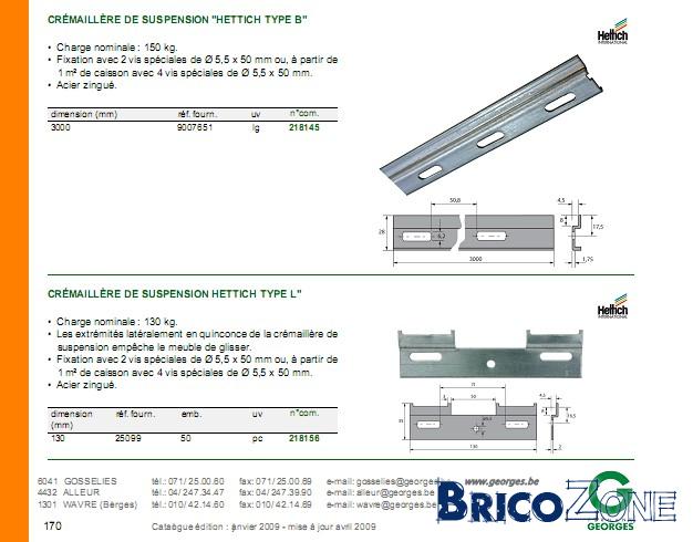 Rail de fixation cuisine