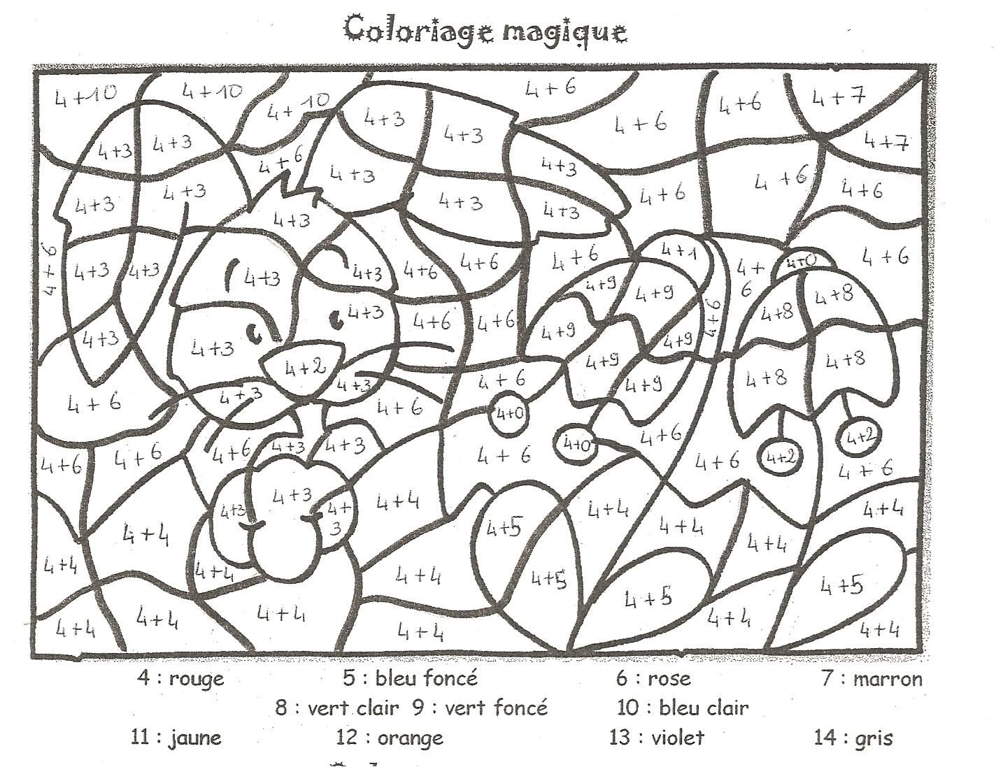 Coloriage magique cm2 à imprimer