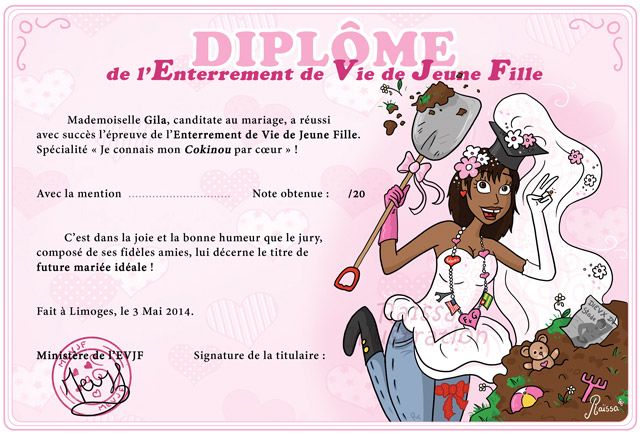 Certificat enterrement de vie de jeune fille gratuit