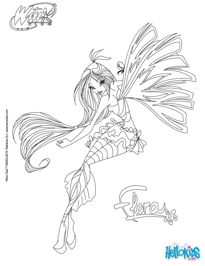 Coloriage flora des winx